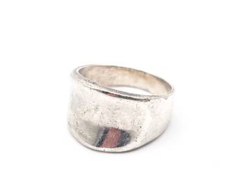 Vintage Mexican Sterling Silver Hammered Ring, Size 10