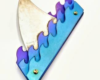 QN Sterling Silver & Enamel Shark Fin Brooch