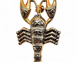 Damascene Spanish Damascus Crayfish Brooch