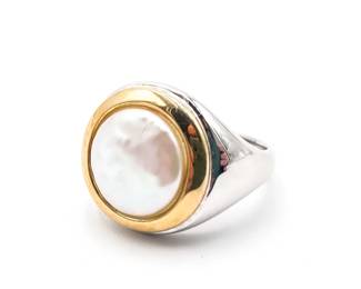 Tiffany & Co Style Mother of Pearl Sterling Silver Ring