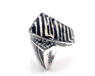 Sterling 925 Zebra Pattern Ring by David Sigal