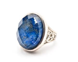 Whitney Kelly Sterling Silver Ring w/ Faceted Lapis Lazuli