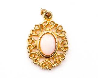 Gold-Toned Pendant w\ Opal Center