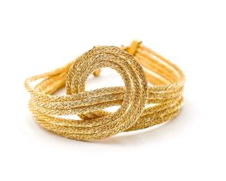 Vintage Hercules Knot Gold-Toned Sterling Bracelet