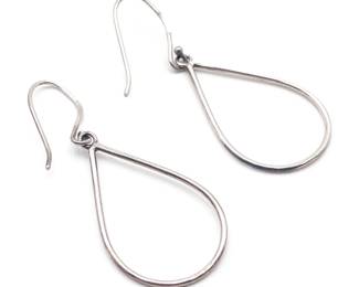 Sterling Silver Open Teardrop Dangle Earrings