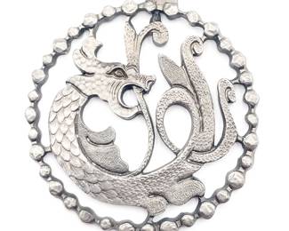 Dragon-Themed Pewter Pendant