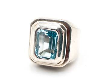 Sterling 925 Ring w/ Blue Topaz Stone