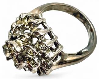 Vintage Gold & Silver Tone Ring w/ Cubic Zirconia, Size 14
