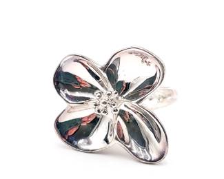 Robert Lee Morris Sterling Silver Dogwood Flower Ring