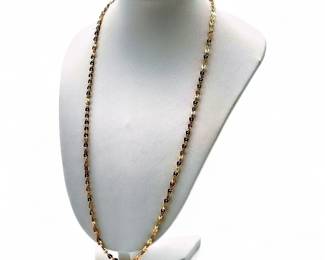 Bullet Link Chain Necklace in Gold Tone, 10"