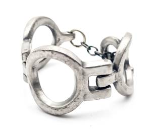 Brutalist Circle Anders Andersen Metal Toggle Clasp Bracelet