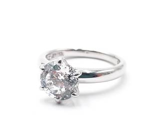 Sterling 925 Ring w/ Round Cut Clear Stone