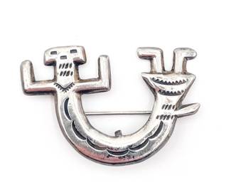 VTG Navajo Sterling Silver Kachina Pin by Felix Joe