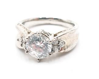 Sterling 925 MEDA Ice White Cubic Zirconia Ring