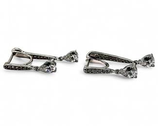 Double Waterfalls Cubic Zirconia Silver 925 Drop Earrings