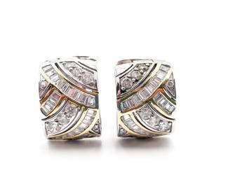 Sterling 925 Earrings w/ Gold Accents and Stones