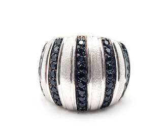 Silver Sterling Black Spinel Ring