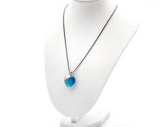 Larimar Heart Necklace in 925 Sterling Silver