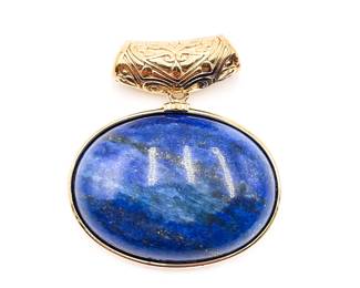 925 Sterling Lapis Lazuli Pendant w/ Filigree Bale