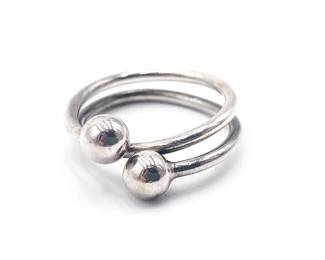 Vintage 1970s 925 Sterling Silver Bypass Ring