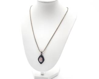 Mother-of-Pearl Pendant w/ Decorative Border