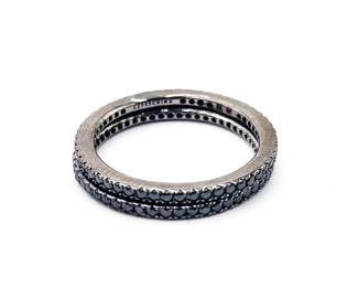 Hidalgo Sterling Silver Black Spinel Eternity Bands