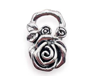 Yaacov Heller Sterling Silver Rose Magnetic Eyeglass Holder, 2002