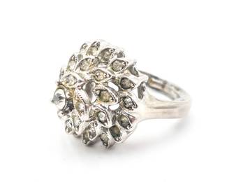 Vintage Gold & Silver Tone Ring w/ Cubic Zirconia, Size 14