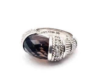Judith Ripka Sterling Silver 925 Smokey Topaz Ring