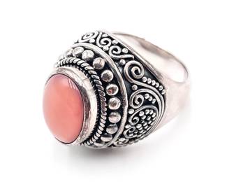 Suarti Sterling Silver Pink Mother of Pearl Ring, Size 7