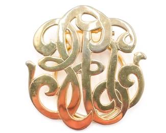 Vintage Jeri Lou Gold Tone Scarf Clip, 1.5 Inches
