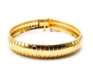Vintage Milor Gold over Sterling Silver Flexible Bangle