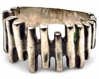 925 Sterling Silver Adjustable Bone Band Ring