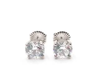 925 Sterling Diamond Stud Earrings