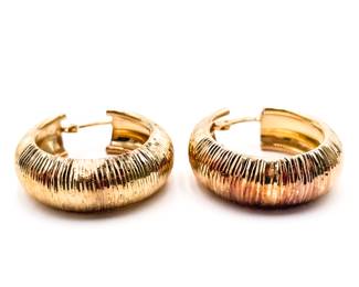 JCM Rose Gold Over 925 Sterling Silver Hoop Earrings