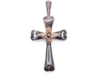 Coleman 12K Sterling Silver Catholic Cross Pendant