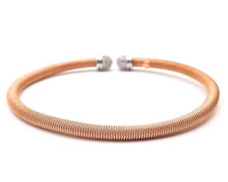 Vintage 925 Silver & Copper Twist Adjustable Bangle
