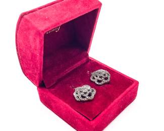 Affinity Vintage Sterling Silver Floral Screw-On Earrings