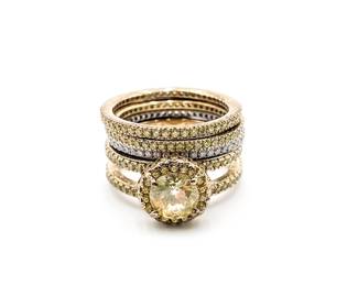 4 Sterling 925 Rings w/ Gemstone Accent