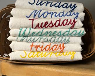 Days of the week kitchen towels