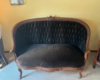 Victorian settee- I think it’s chocolate brown.
