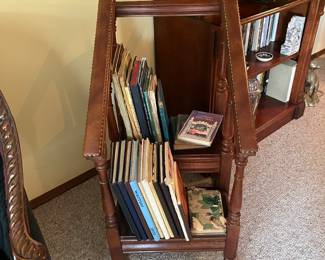 Ladder bookcase, books, yearbooks