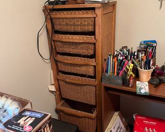 Nice slender wicker storage dresser