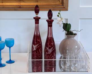 Barware, Carlo Moretti glasses, Reidel wine glasses