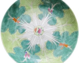 Assorted bok choy and famille rose decor and dinnerware