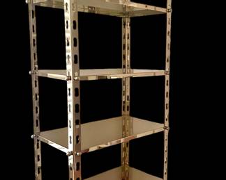 Crate and Barrel brass bookcase shelves