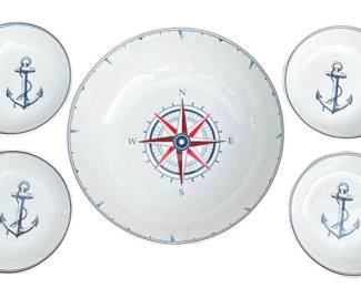 Williams Sonoma brand new nautical serving bowl set, limited edition, no longer available