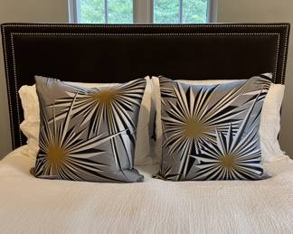 Luxury designer accent pillows with down inserts 20"Square. Available for online purchase and national shipping available.