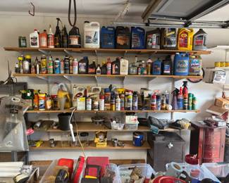 Car fluids, cleaning products, paint
