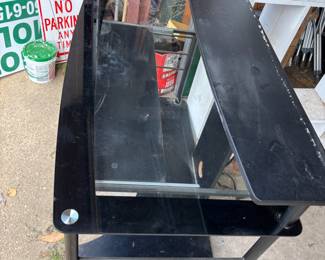 Black metal and glass top desk $ 75.00